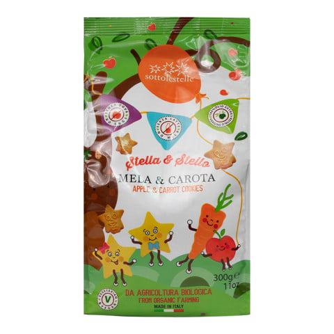 Bánh Qui Táo Cà Rốt Hữu Cơ Cho Bé 300g Sottolestelle