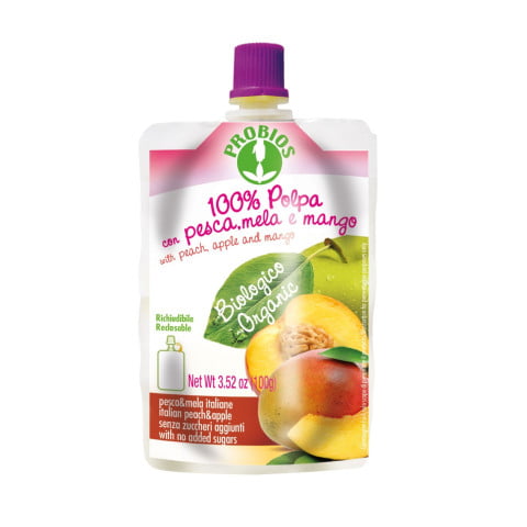 Trái cây nghiền hữu cơ cho bé vị Đào Táo Xoài 100g ProBios