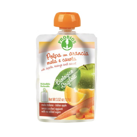 Trái cây nghiền hữu cơ cho bé vị Táo Cam Cà Rốt 100g ProBios